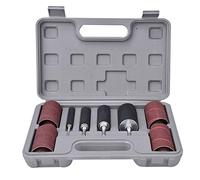 Kit de manchons de tambour de ponçage, outil de polissage professionnel pour le travail du bois avec 4 tailles de tambour et 2 grains de manchons abrasifs pour le bois, le métal,