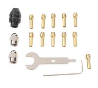 Kit de mandrin de perceuse sans clé 16 pièces 0,5 à 3,2 mm avec pinces en laiton, écrous métalliques et clés pour outil rotatif et extension d'arbre flexible