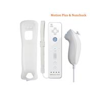 Kit de manette Nunchuck blanche pour Nintendo Wii/Wii U Joystick 2 en 1 Manette de jeu sans fil en option