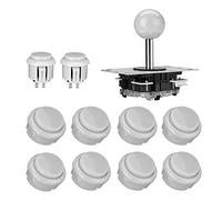 Kit de manettes de jeu d'arcade en ABS zéro retard pour PC Windows MAME Pi (blanc)