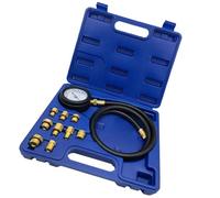 Kit de manomètre de pression d'huile, kit de test de compression du moteur,Détecteur de jauge de test de compression - Testeur de cylindre automobile avec tuyaux à longue portée, boîtier, portée à dou