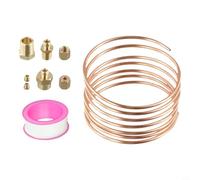 Kit de manomètre d'huile 183 cm Tube en cuivre et pièces filetées pour manomètres de pression mécanique et boost Convient pour voitures, camions, tracteurs, comprend 1/4 x 1/8 NPT