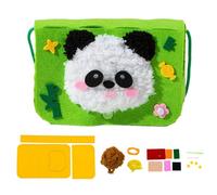 Kit de Manualidades Infantil - Bolsa Tejida de Animales Divertidos, Bordado | Actividad Creativa Padres e Hijos, Fácil de Coser, Materiales Completos, Regalo Preescolar Día del Niño