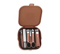 Kit de manucure 7 pièces en acier inoxydable pour soins du visage, cuticules et ongles avec étui de voyage