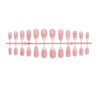 Kit de manucure à pression française avec détails de fleurs 3D, faux pointes dégradées roses avec accents de perles et charme marin, 24 pièces pour habiller les ongles artificiels, faux ongles courts,