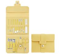 Kit de manucure avec coupe-ongles et pédicure - Kit de manucure 16/12 pièces en acier inoxydable, kits de toilettage professionnel, outils portables de soins des ongles avec étui de voyage luxueux