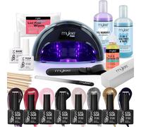 Kit De Manucure Complet, Vernis À Ongles Gel 8 Couleurs Mygel, Base Et Top Coat, Lampe Led Convexe De Séchage, Préparation Et Lingette, Dissolvant De Gel (Automne/Hiver - Lampe Noire)[X79]