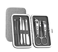 Kit de manucure coupe-ongles Kit de 8 pièces ergonomique précis et polyvalent for une utilisation à domicile et en salon Essentiels de soins des ongles Manucure Tendance Ensemble de Coupe-Ongles(Ash)