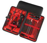 Kit de manucure Ensemble de coupe-ongles en acier inoxydable 24 pièces, pince à sourcils, aiguille acné, ciseaux, pinces, couteau pédicure, outils for enlever les peaux mortes Voyage