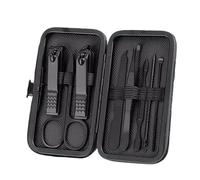 Kit de manucure Ensemble de coupe-ongles noirs complet for hommes Coffret Aiguilles contre l'acné Rainure for ongles Couteau pédicure spécial Outils for un usage domestique Voyage(Noir,8PCS)