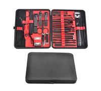 Kit de manucure et pédicure professionnel 36 pièces, comprenant des ciseaux, des limes à ongles et un étui de voyage, idéal pour la maison, rouge 36 en 1