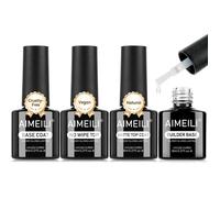 Kit de manucure gel semi-permanent - ESTAMPILLE - 4 pièces - Base Coat - Top Coat brillant et mat - Builder Base Gel