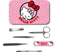 Kit de manucure Hello Kitty avec étui en métal, coupe-ongles, ciseaux, pince à cuticules - Kit de soin personnel pour filles, adolescentes et fans de Sanrio