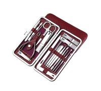 Kit de manucure Kit de manucure 19 pièces/ensemble, ensemble coupe-ongles, kits toilettage professionnels en acier inoxydable, outils soins des ongles avec étui voyage luxueux Voyage(Red)