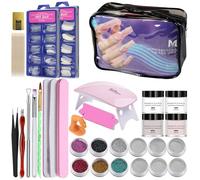 Kit de manucure professionnel avec lampe à ongles gel et poudre acrylique acrylique liquide de 30 ml pour usage domestique et professionnel
