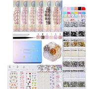 Kit de manucure professionnel avec pince à épiler nail art, perles et bandes French Tip pour les amateurs
