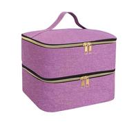 Kit de manucure professionnel, étui de rangement pour flacons de vernis à ongles, outil de lampe, double compartiment, organisateur de protection, vernis à ongles, organisateur à double couche, Violet