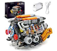 Kit de Maquette de Moteur V8, Mini Moteur Thermique Modèle Visible W16 | à 16 Cylindres avec Moteur Rechargeable, Jouet STEM de Collection pour technic Adultes Adolescents dès 14 Ans-1063 Pièces