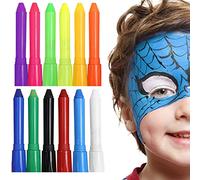 Kit de Maquillage | 12 Couleurs Glow Paint Crayons Maquillage | Kit de Peinture Rotatif et Lavable pour et Adultes, Kit Maquillage Professionnel pour Halloween ou Fête d'anniversaire Delr