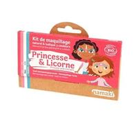 Namaki Kit maquillage bio enfant – Hypoallergénique à base d'eau – 3 couleurs Princesse et Licorne
