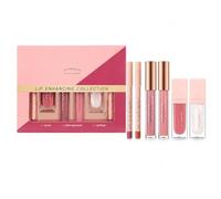 Kit de maquillage à lèvres 6 pièces, 2 crayons à lèvres 1,2 g + 2 gloss à lèvres 5,3 ml + 2 rouges à lèvres liquides 3,3 ml, kit de rouge à lèvres pour des lèvres définies, finition brillante, facile