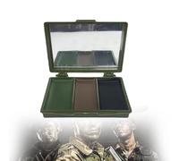 Kit de maquillage camouflage, Camo Face Paint Camouflage Make-Up avec miroir, 3 couleurs, noir, olive, marron, camouflage caméléon, pour survie militaire/de l’armée