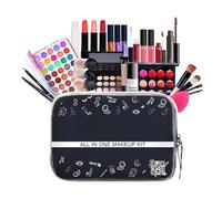 Kit de maquillage complet,kit de maquillage pour femmes complet,Ensembles universels pour femmes 27 PCS - Voyage avec trousse de toilette pour adolescentes, filles et p