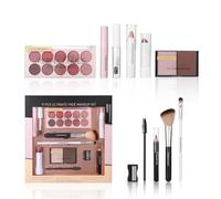 Kit de maquillage de base : collection de beauté complète, kit lèvres et yeux, ensemble d'éthique pour les femmes adolescentes, palette tout en style adapté au voyage | Collection complète de b