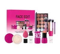 Kit de maquillage de voyage, ensemble de maquillage complet de démarrage,Kit de cosmétiques pour visage imperméable de texture légère | L'ensemble de maquillage portable comprend l'amorce, la bouffée