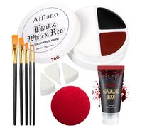 Kit de maquillage d'Halloween pour le visage - Faux sang effrayant SFX - Rouge noir et blanc - Pour enfants et adultes - Fête Tru Halloween - Sang de scène - Vampire - Zombie - Costume Cosplay Horro