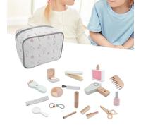 Kit de maquillage en bois 2 en 1 pour enfants - 16 jouets de maquillage en bois pour filles de plus de 3 ans - Pour cultiver leur imagination et leur créativité
