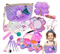 Kit de Maquillage Enfant - 26 Pièces de Cosmétiques Lavables à Thème Sirène,Maquillage Fille pour Jeu de Rôle,pour Anniversaire Noël Jeu D'imitation Déguisement Princesse 3 12 Ans