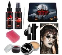 Kit de maquillage Halloween, maquillage spécial FX, Ensemble de collection de cosmétiques d'Halloween, Peinture de corps de visage de maquillage de bleu, ensemble de maquillage d'Halloween SFX avec de