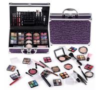 Kit de maquillage pour adolescentes, filles et femmes, boîte de maquillage avec fard à paupières, brillant à lèvres, surligneur, blush, crayons à lèvres et eyes, pinceaux, etc