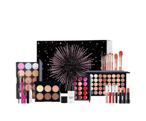 Kit de maquillage pour débutant - Kit de démarrage cosmétique, palette de beauté professionnelle, pinceaux de de teint brillant à lèvres avec miroir compact | Collection complète de maquillage