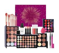 Kit De Maquillage Pour Débutant,Palette de Fard à Paupières Rouge à Lèvres Pinceau Visage | Coffret De Brillant À Lèvres - Pour Filles, Adolescents, Cadeau Noël, Épouse, Fête Des