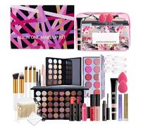 Kit de maquillage pour débutants, kit de maquillage professionnel complet | Kit de maquillage de voyage avec cosmétiques | cosmétiques imperméables et durables, comprend palette de fard à paupières