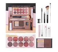 Kit de Maquillage pour Débutants | Trousse Complète Pour Jeunes Filles,11 Pièces Palette Fard à Paupières Mascara Pinceau Rouge à Lèvres Highlighter Cadeau Fêtes