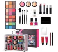 Kit de maquillage pour femme - Visage, fard à paupières, rouge à lèvres - Kit de maquillage complet - Pour la maison, les voyages, les vacances, les voyages d'affaires, les spectacles sur scène, les