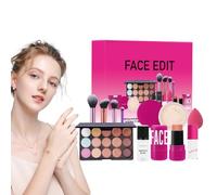Kit de maquillage pour femmes, kit de maquillage de voyage - Kit de cosmétiques pour visage imperméable de texture légère - Le maquillage doit avoir réglé avec un bâton de fard