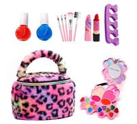 Kit de maquillage pour fille | Jouet princesse lavable avec coiffeuse | Mallette de maquillage de 22 pièces pour filles, Do Suchej Skóry Kręconych Włosów Do Kąpieli W Domu I W Podróży