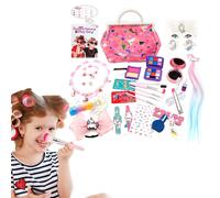 Kit De Maquillage Pour Filles, 28 Pièces, Pour Enfants De 3 À 8 Ans, Avec Sac De Cosmétiques, Pas Du Vrai Maquillage