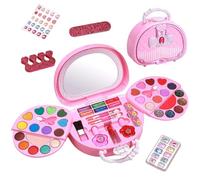 Kit de maquillage pour filles - Faute de jouer à une petite fille lavable - Kit de maquillage lavable portable pour filles pour cadeaux d'anniversaire de Noël prétendent jouer à bébé