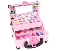 Kit de Maquillage pour Filles Set Vrai cosmétique Jeu avec étui à cosmétiques Voyage Lavable fête Jouets Cadeau d Anniversaire Petites