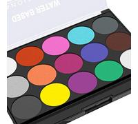 Kit de maquillage pour le corps et le visage (15 couleurs) pour enfants - Lavable, avec 2 pinceaux, idéal pour Halloween, le carnaval et le théâtre.