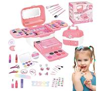 Kit de maquillage pour les tout-petits - Kids May, jeu d'habillage de princesse lavable | Kit de maquillage pour pour filles, kit de cosmétiques pour tout-petits avec miroir, jouets de ma
