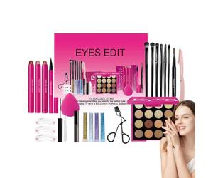 Kit De Maquillage Pour Les Yeux, Kits De Maquillage Pour Les Yeux Professionnels, Kit Complet Avec Mascara, Palette De Fard À Yeux, Pochoir De Sourcil, Pinceau De Fard À Yeux, Outil De Maquillage