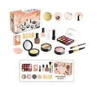 Kit de maquillage pour pour filles - Kit de maquillage lavable et non toxique avec accessoires cosmétiques - Ensemble de jouets de beauté créatifs pour déguisement de princesse, d'éducation