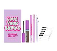 Kit de maquillage pour sourcils, ensemble de sourcils avec carte à sourcils - Kit de maquillage pour les yeux et les sourcils, 10 pièces, résistant à la casse - Fournitures cosmétiques avec mascara, c
