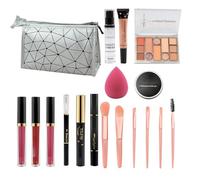 Kit de maquillage professionnel - Kit complet de maquillage comprenant fard à paupières, rouge à lèvres, sac de rangement miroir, kit complet de maquillage pour femmes et filles